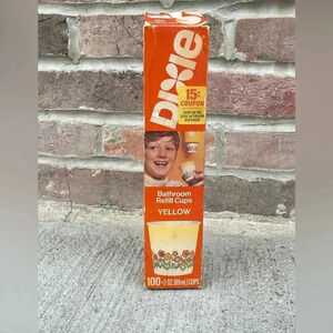 Vintage 1976 Dixie Cups MCM Retro 70s Floral Flowers Hippie 3 oz Bathroom